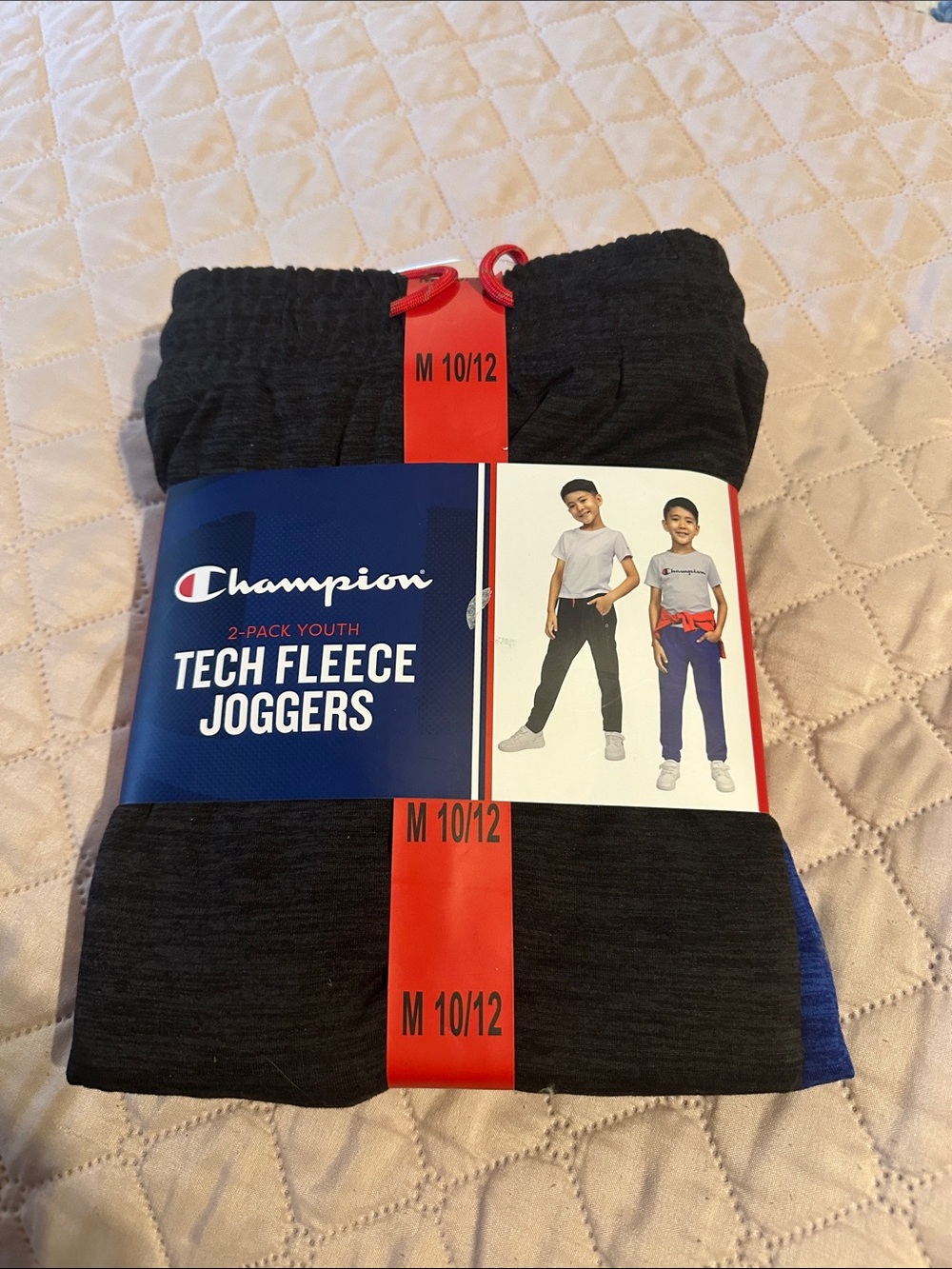 Champion Tech Fleece Joggers - Black & Blue (Youth)